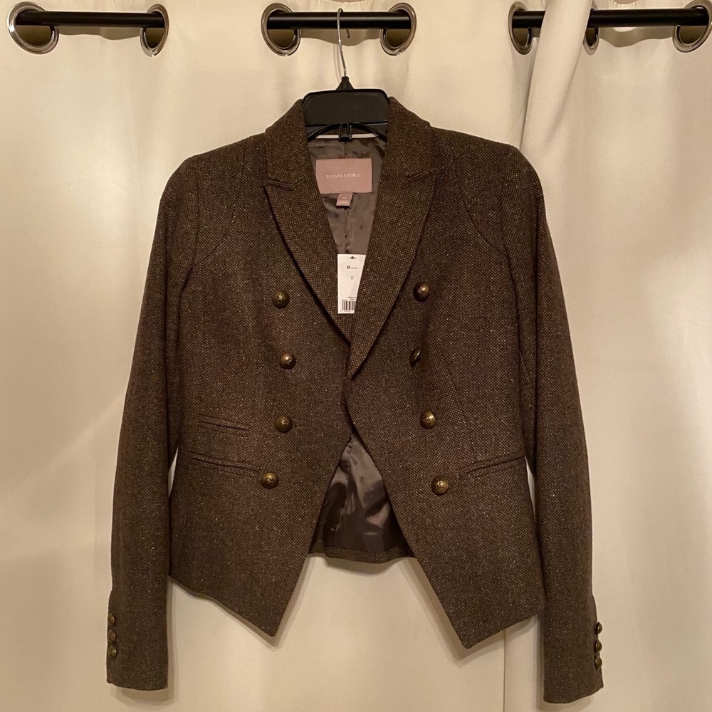 Banana Republic olive speckled blazer size 0